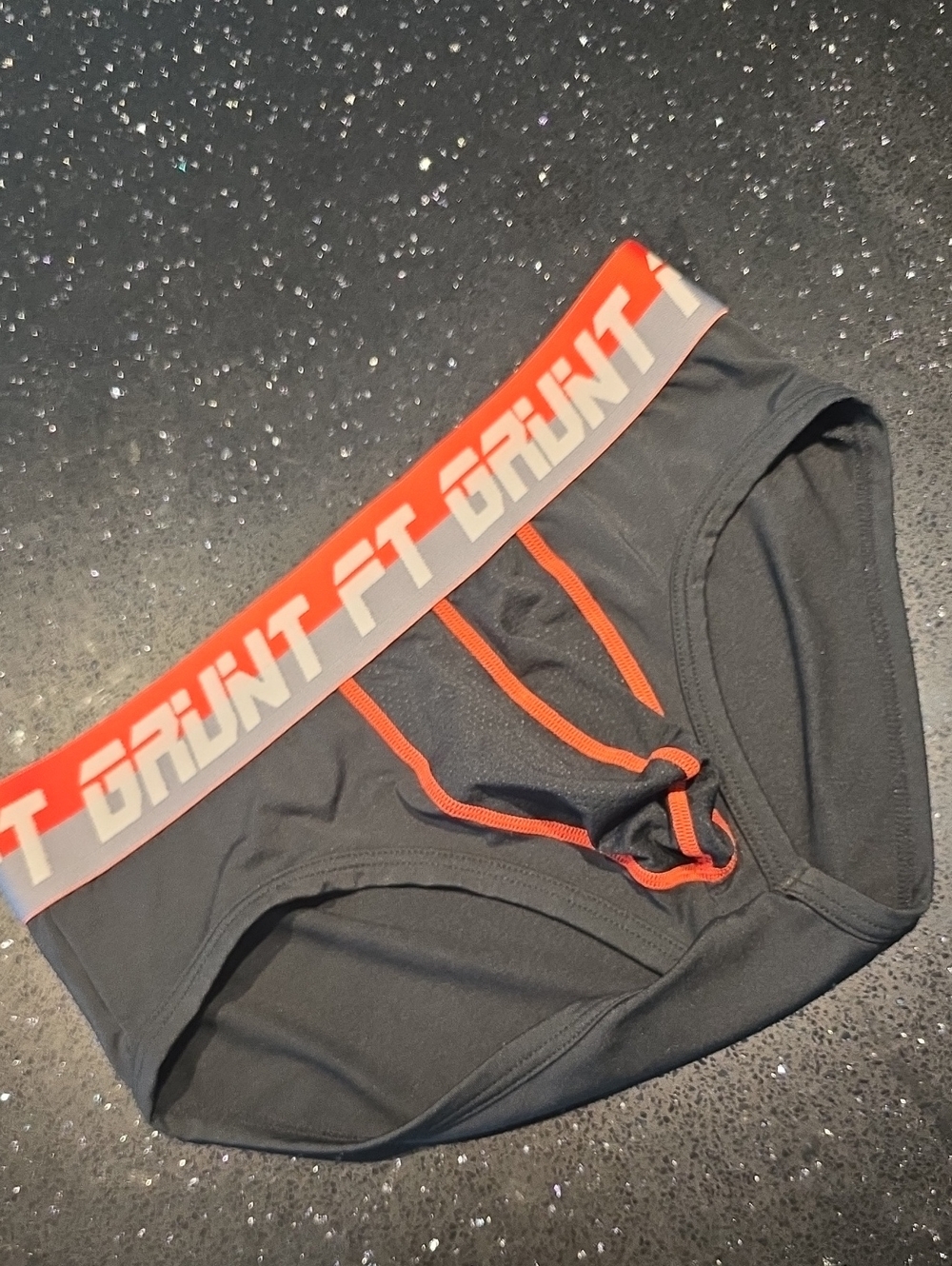 Fit Men's Black Briefs with Red Accents